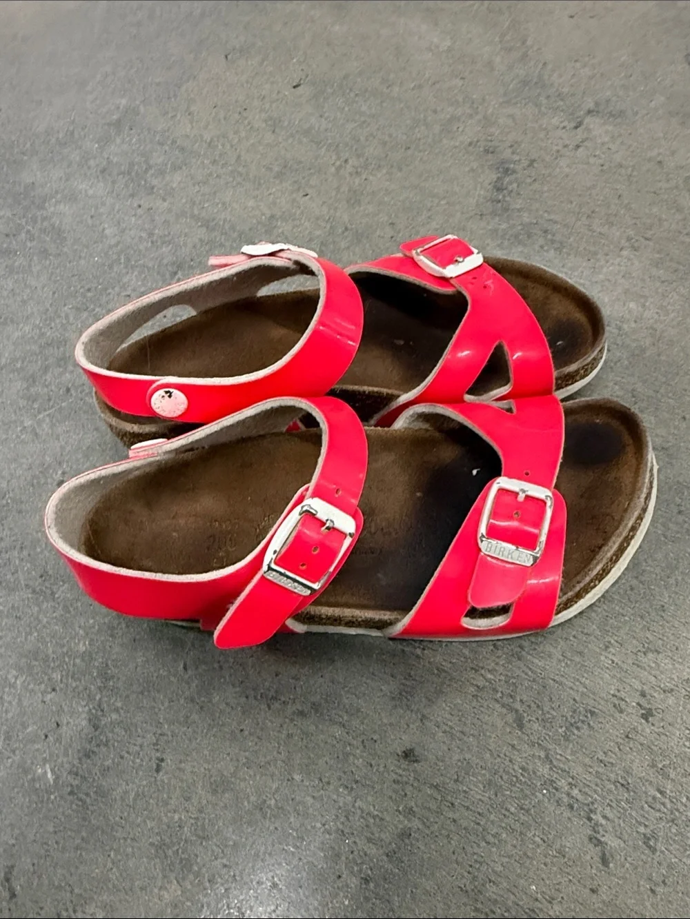 Birkenstock Kids Neon Pink Double-Buckle Sandals